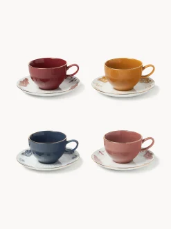 Set di 4 tazzine da caffè con piattino Mystic