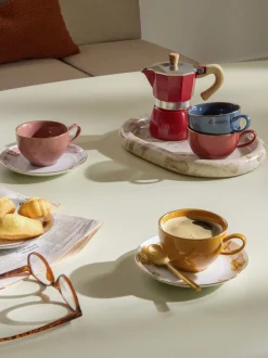 Set di 4 tazzine da caffè con piattino Mystic