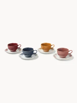 Set di 4 tazzine da caffè con piattino Mystic