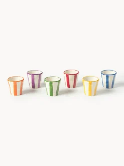 Set di 6 tazzine da caffè fatte a mano Righe