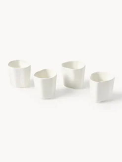 Set di 4 tazzine da caffè in porcellana dalla forma organica Joana