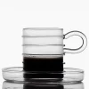 Set di 6 tazzine da caffè in vetro borosilicato fatte a mano Deco' Clear