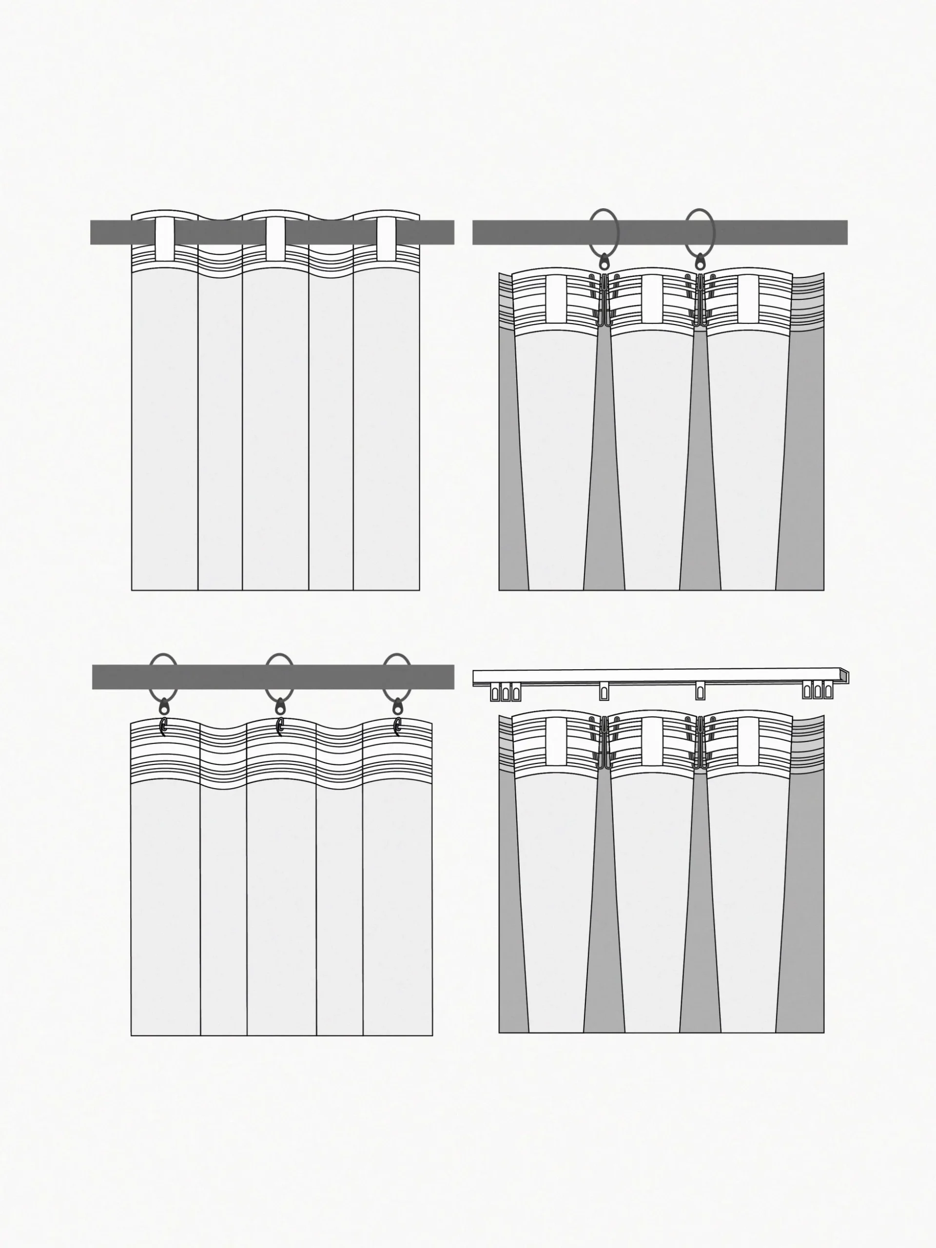 Set di 2 tende opache a righe Panama, larg. 140 cm