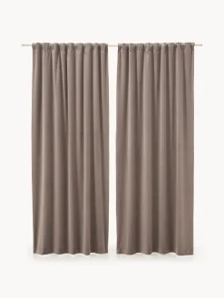 Set di 2 tende oscuranti in velluto con multibanda Rush, larg. 135 cm