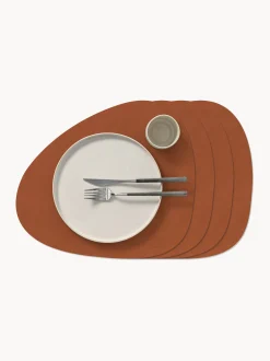 Set di 4 tovagliette americane in pelle fatte a mano Curve