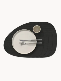 Set di 4 tovagliette americane in pelle fatte a mano Curve
