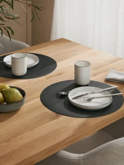 Set di 2 tovagliette rotonde in similpelle Pik