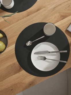 Set di 2 tovagliette rotonde in similpelle Pik