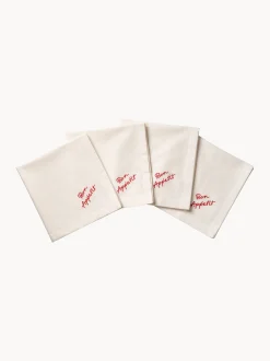 Set di 4 tovaglioli fatti a mano Quote