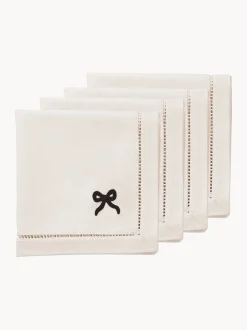 Set di 4 tovaglioli fatti a mano Bow