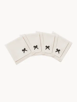 Set di 4 tovaglioli fatti a mano Bow