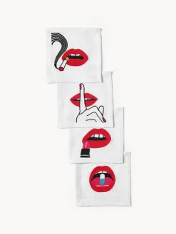 Set di 4 tovaglioli in lino Lips