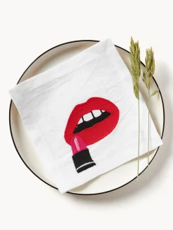 Set di 4 tovaglioli in lino Lips