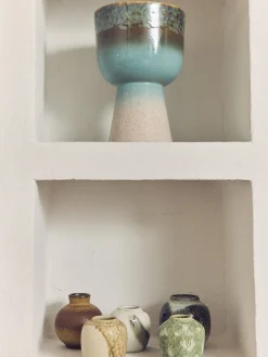 Set di 5 vasi fatti a mano con smalto reattivo 70's