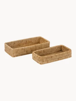 Set di 2 vassoi decorativi in rattan fatti a mano Güle