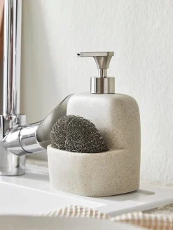 Set dosatore di sapone con spugna Sand 2 pz