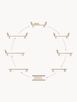 Set per estensione letto per bambini in legno di quercia fatto a mano Eli 6 pz