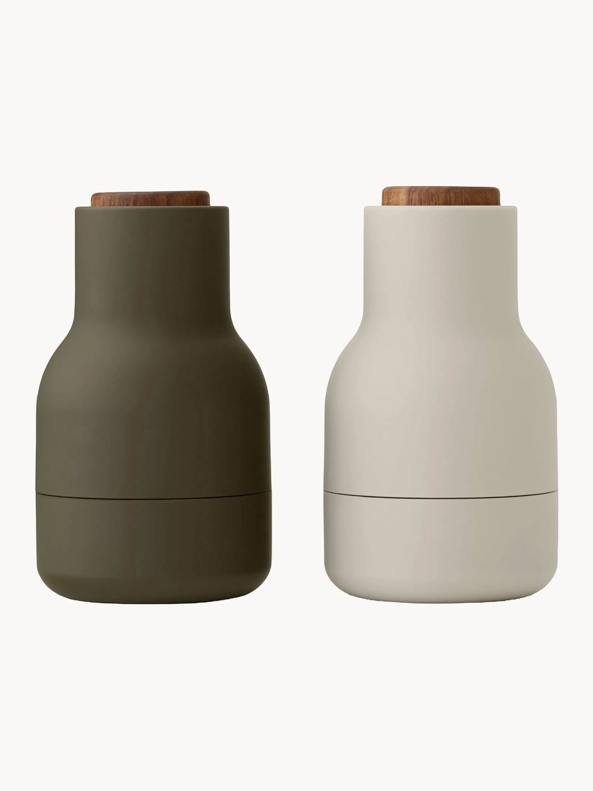 Set saliera e pepiera piccole con coperchio in legno di noce Bottle Grinder 2 pz