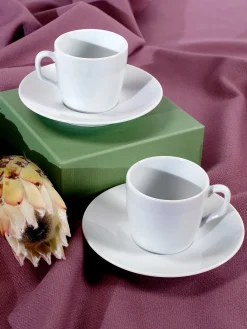 Set tazza da caffè in porcellana fatta a mano con piattino Cosmopolitan 2 pz