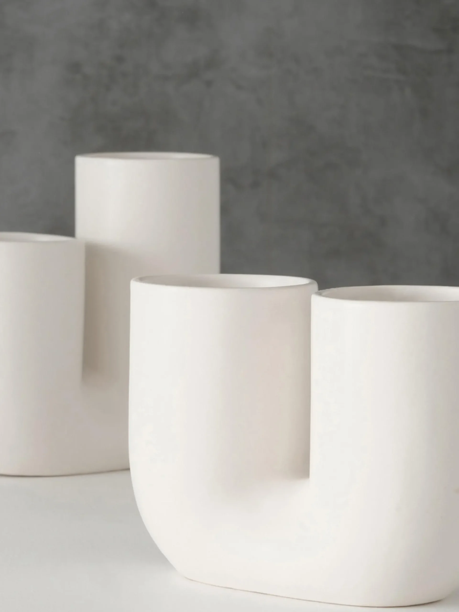 Set 2 vasi di design fatti a mano in gres Filicio