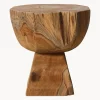 Sgabello in legno di teak fatto a mano Arched