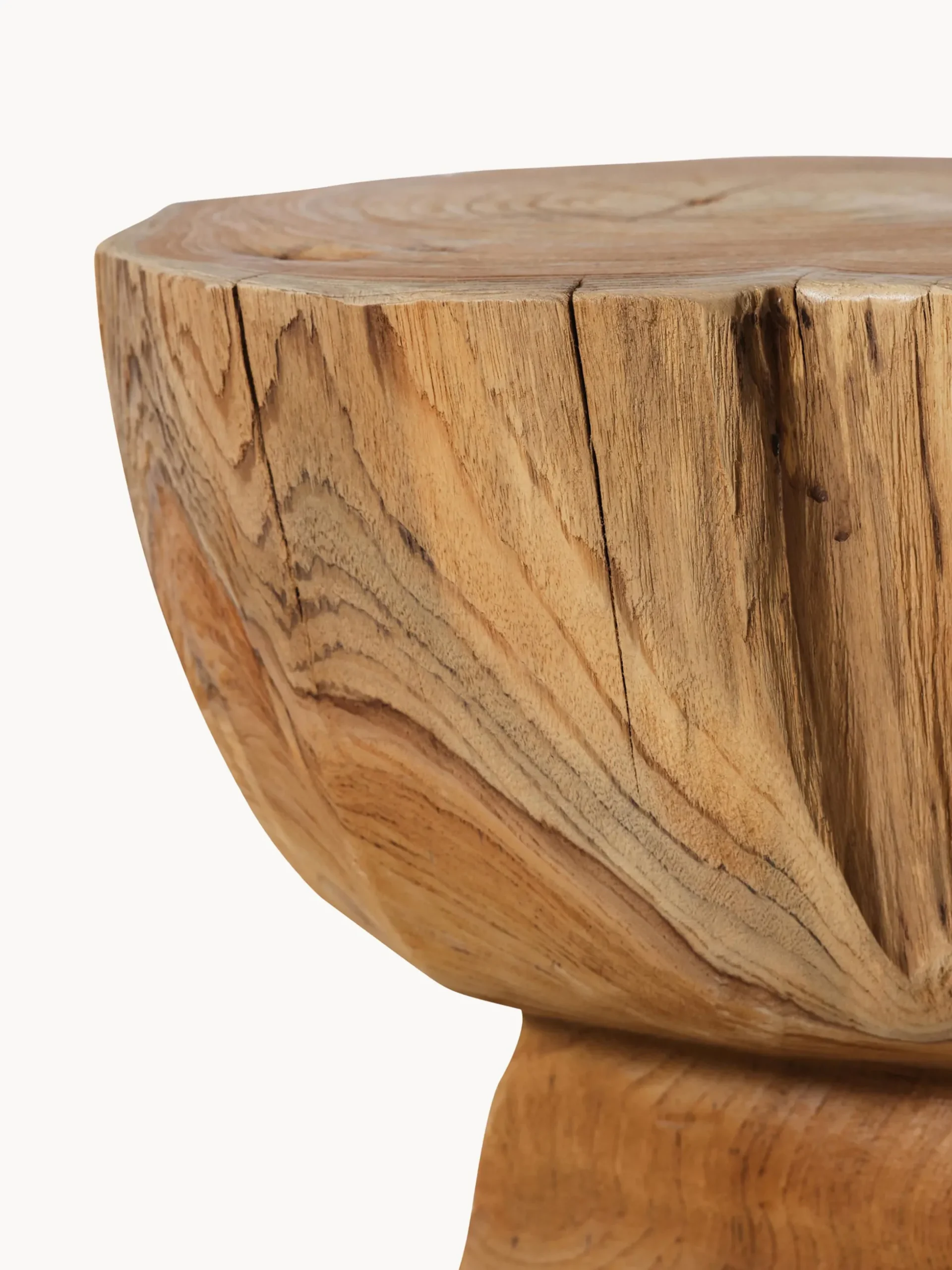 Sgabello in legno di teak fatto a mano Arched