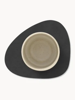 Sottobicchiere dalla forma asimmetrica in pelle Curve 4 pz