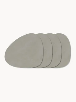 Sottobicchiere in pelle dalla forma asimmetrica Curve 4 pz