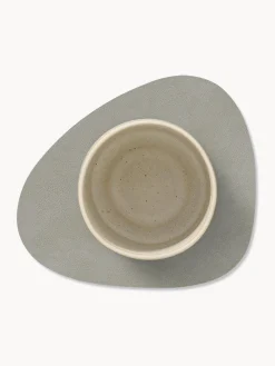 Sottobicchiere in pelle dalla forma asimmetrica Curve 4 pz