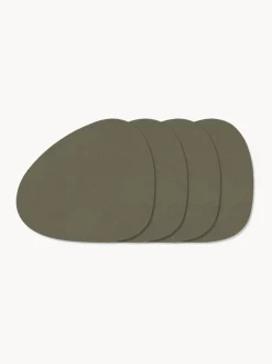 Sottobicchieri asimmetrici in pelle Curve 4 pz