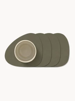 Sottobicchieri asimmetrici in pelle Curve 4 pz
