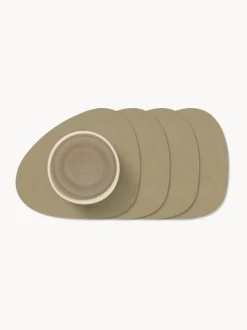 Sottobicchieri in pelle dalla forma asimmetrica Curve 4 pz