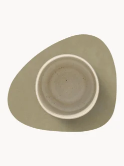 Sottobicchieri in pelle dalla forma asimmetrica Curve 4 pz