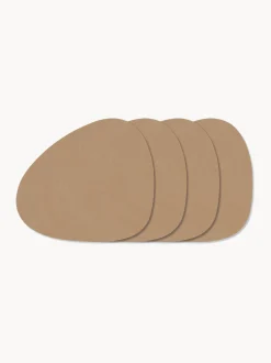 Sottobicchieri in pelle dalla forma asimmetrica Curve 4 pz