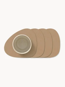 Sottobicchieri in pelle dalla forma asimmetrica Curve 4 pz