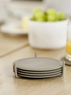 Sottobicchieri in silicone con supporto Plain 6 pz