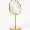 Specchio cosmetico rotondo con ingrandimento e base in metallo Classic