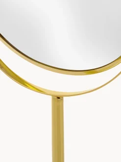 Specchio cosmetico rotondo con ingrandimento e base in metallo Classic