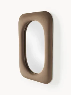 Specchio da parete con cornice in velluto Zola