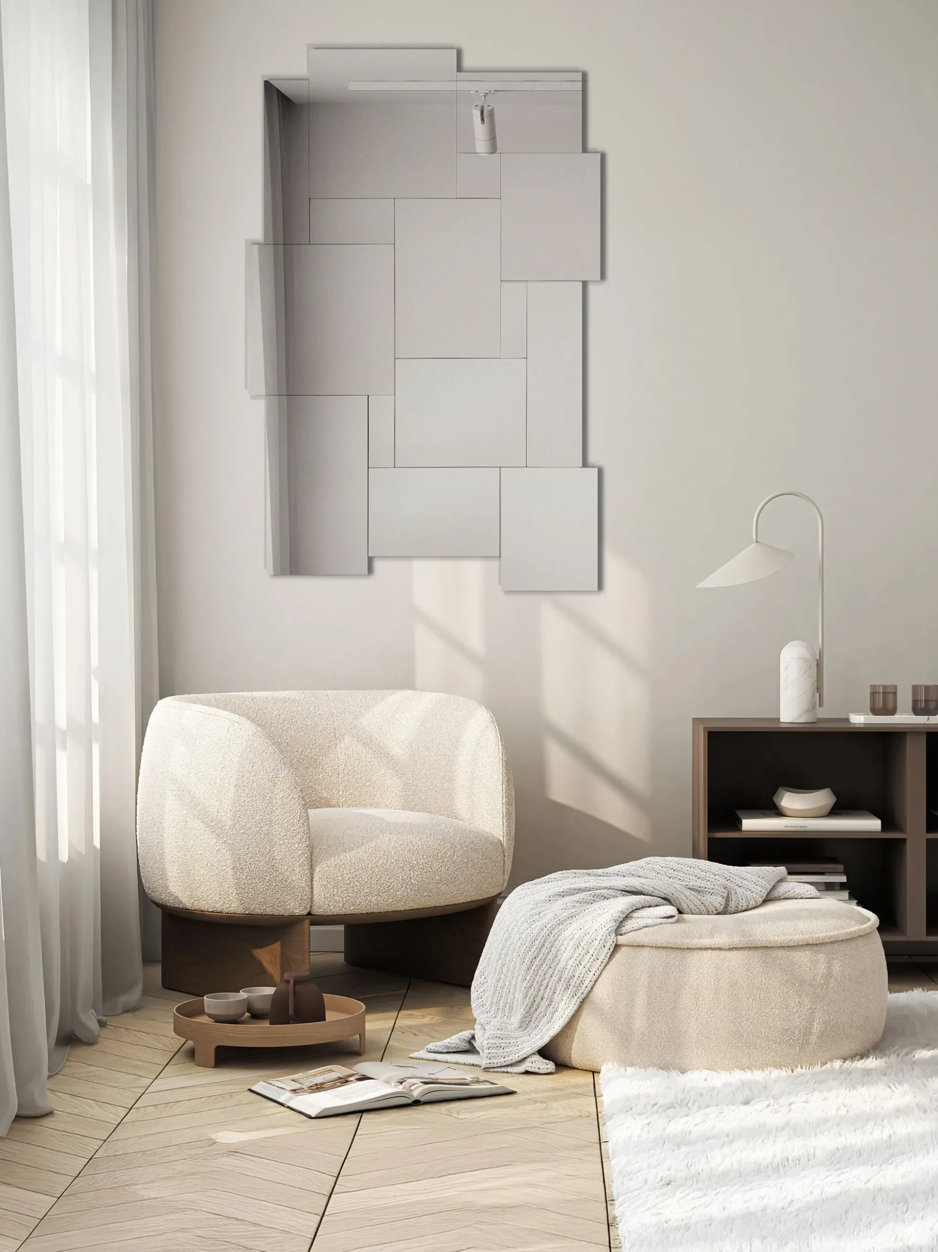 Specchio decorativo fatto a mano Metis