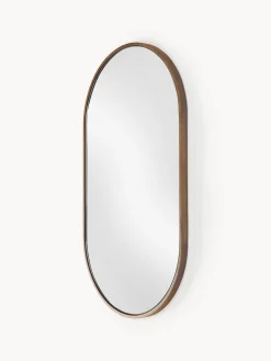 Specchio ovale da parete con cornice in legno di quercia Avery