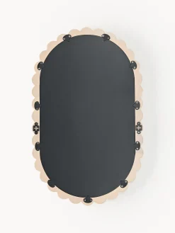 Specchio ovale da parete con cornice in legno di frassino Ayu