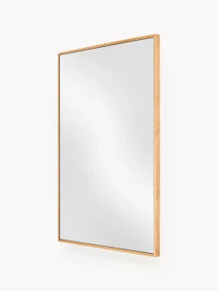 Specchio rettangolare da parete con cornice in legno di quercia Avery