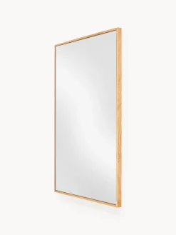 Specchio rettangolare da parete con cornice in legno di quercia Avery