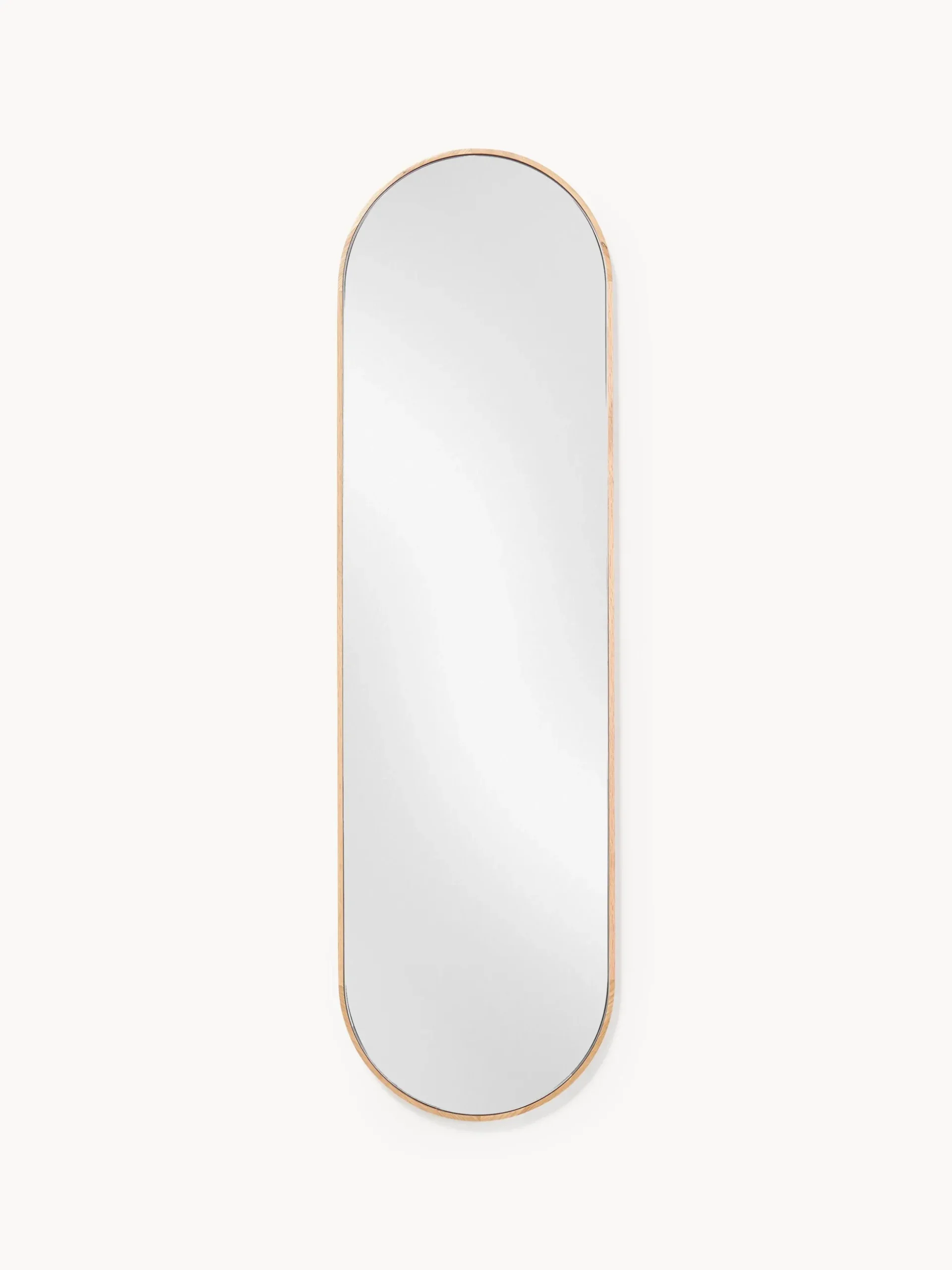 Specchio a figura intera ovale con cornice in legno di quercia Avery