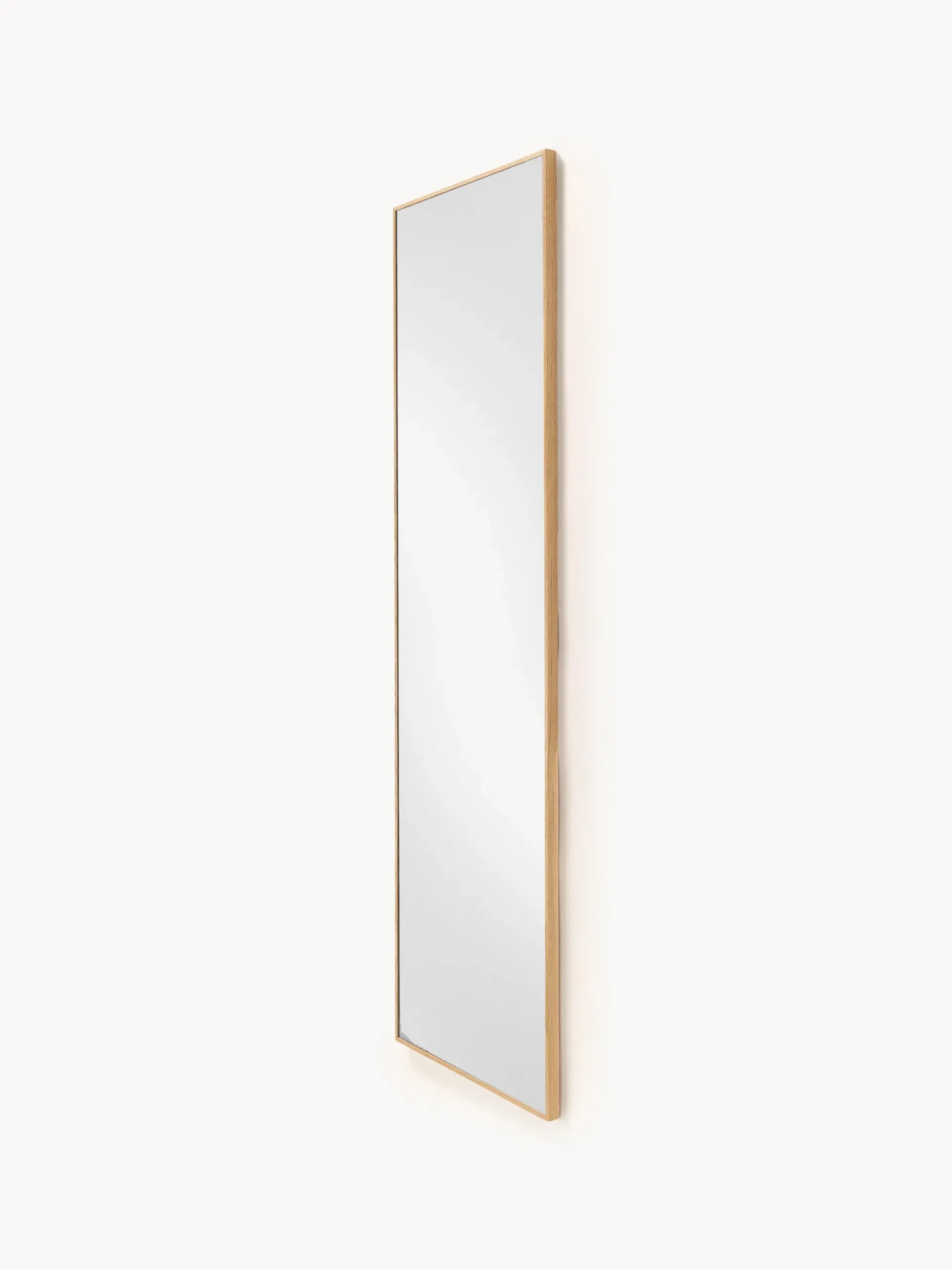 Specchio da parete con cornice in legno di quercia Avery