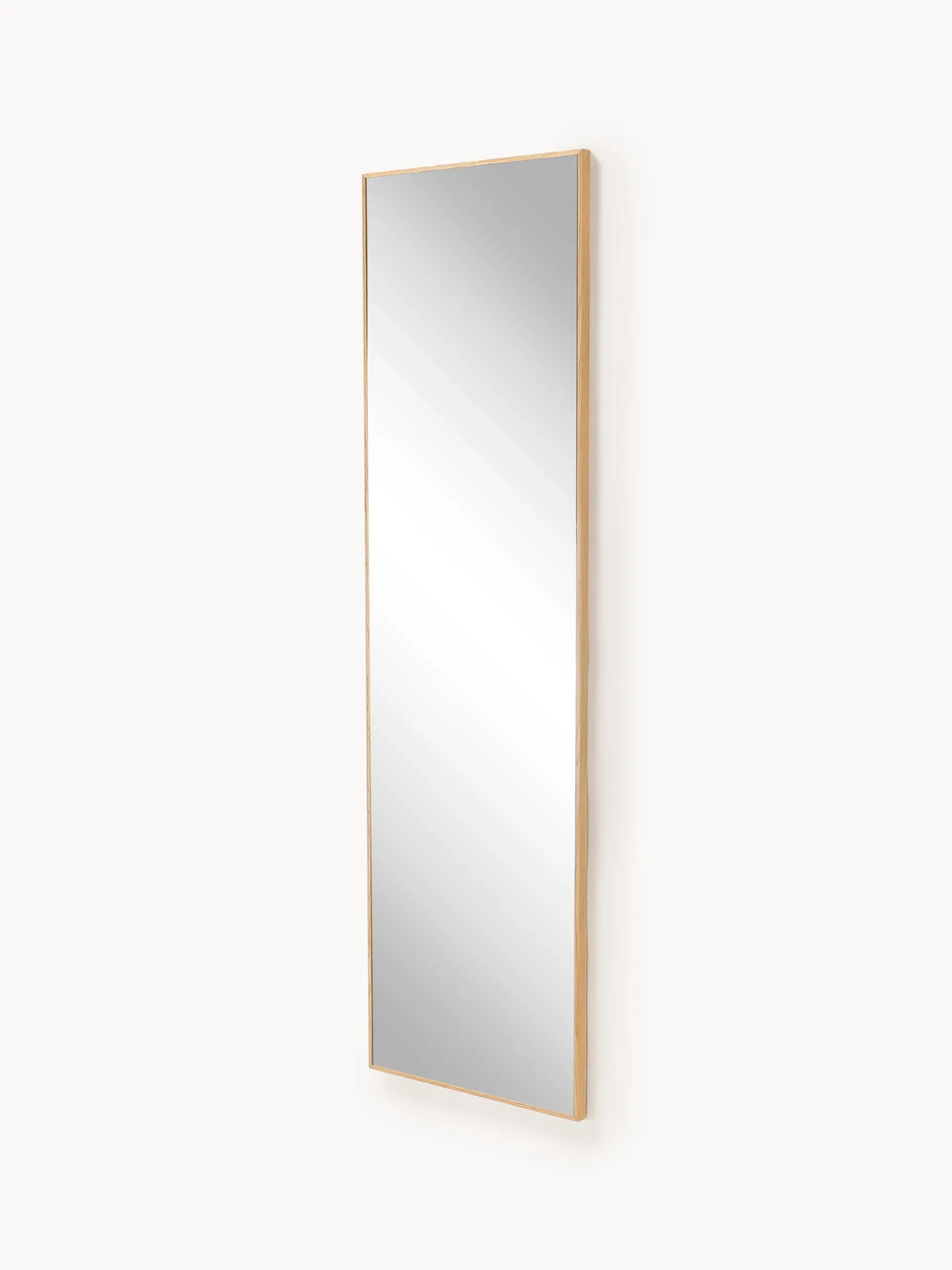 Specchio da parete con cornice in legno di quercia Avery