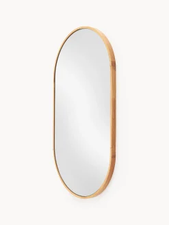 Specchio da parete ovale con cornice in legno di quercia Avery