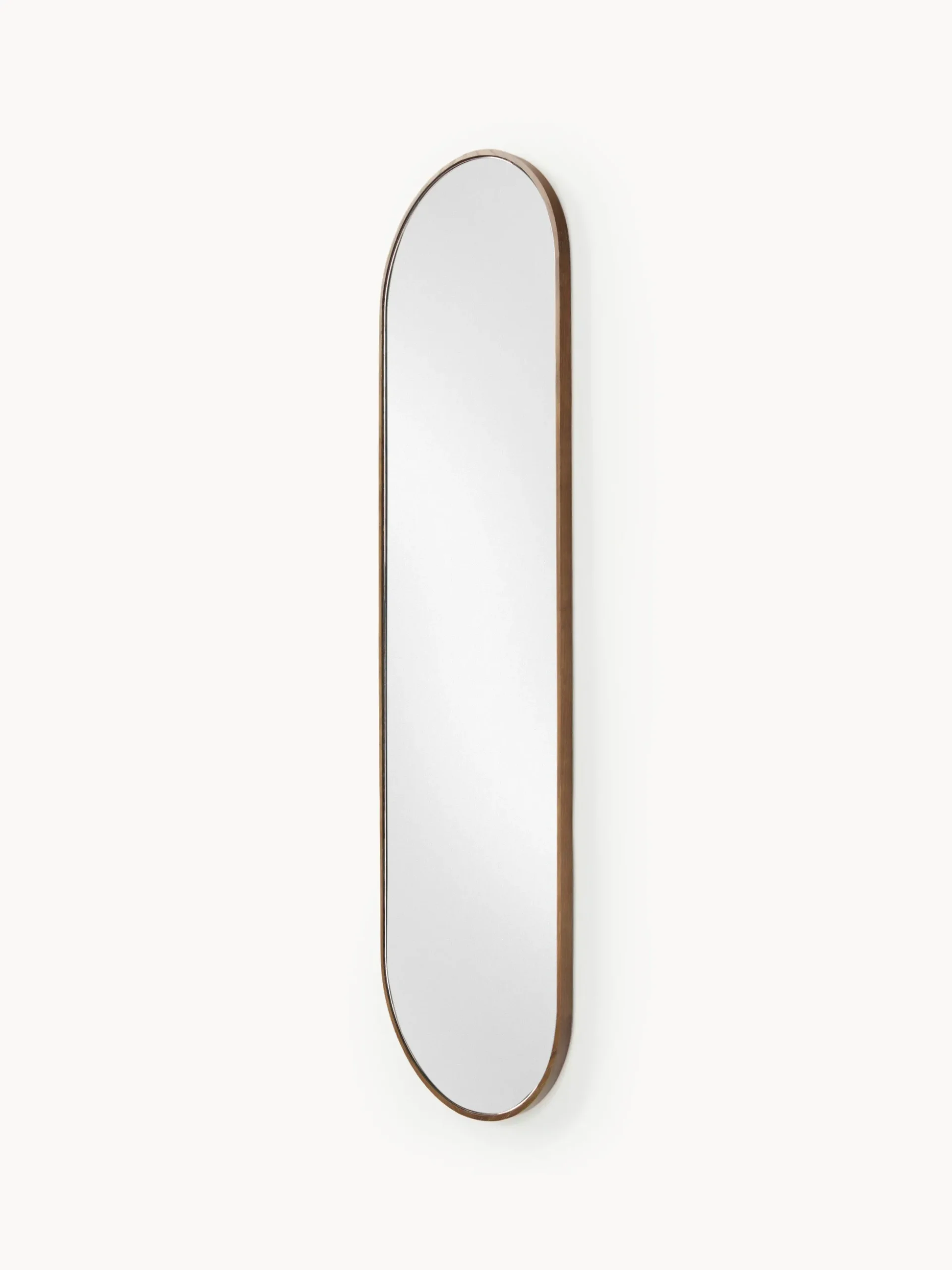 Specchio ovale da parete con cornice in legno di quercia Avery
