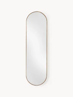 Specchio ovale da parete con cornice in legno di quercia Avery
